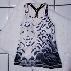 Lululemon Dance to Yoga Tank Pretty Plume Angel Wing Black / Black 4 Activewear